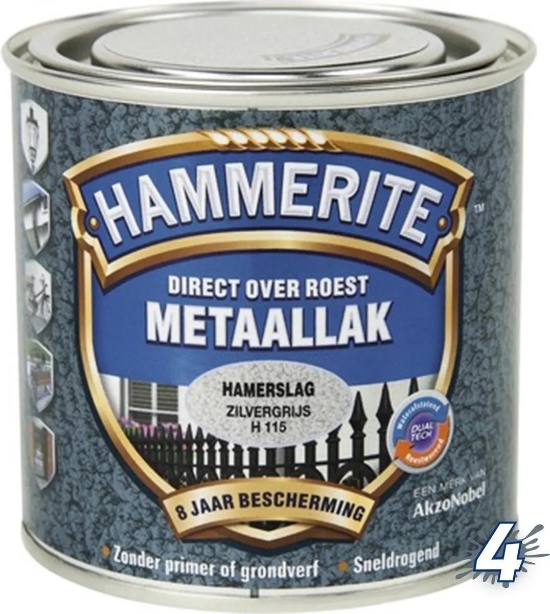 Hammerite Metaallak Hamerslag Donkergroen 250ml
