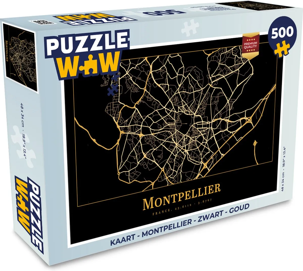 PuzzleWow Montpellier Legpuzzel 500 Stuks - Multicolor