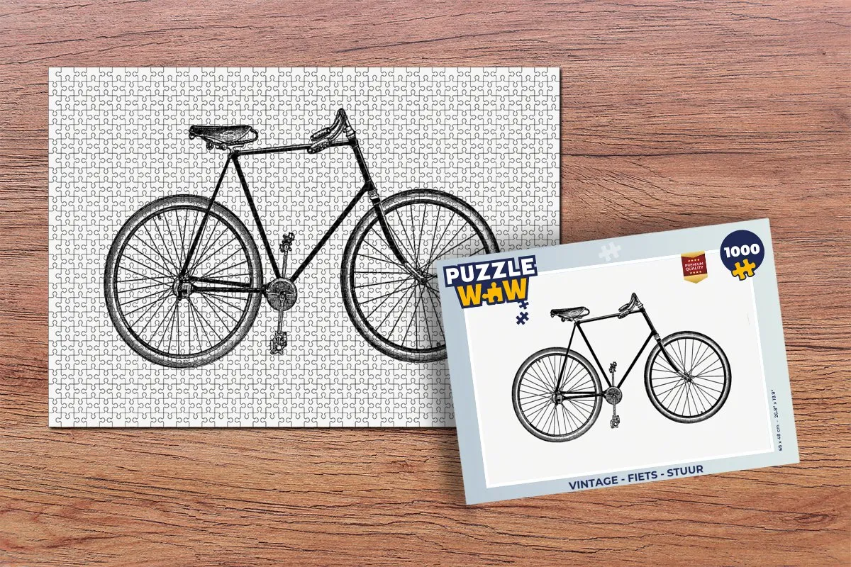 PuzzleWow Vintage Fiets Puzzel 1000 Stuks - Multicolor