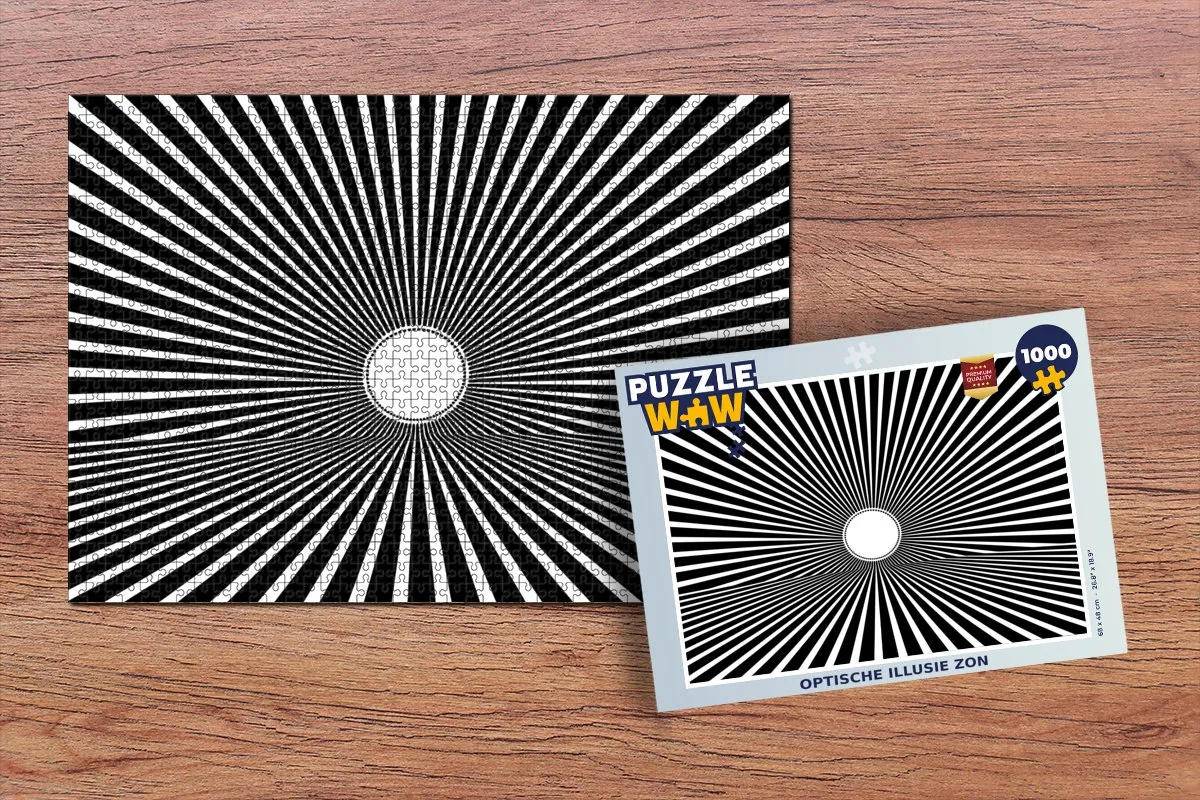 PuzzleWow Optische Illusie Zon Legpuzzel 1000 Stuks - Multicolor