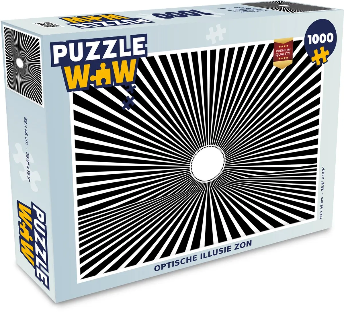 PuzzleWow Optische Illusie Zon Legpuzzel 1000 Stuks - Multicolor