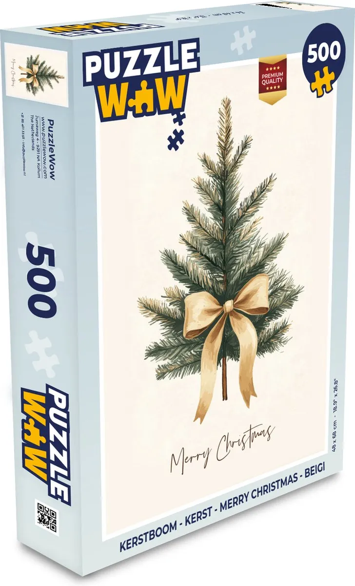 PuzzleWow Kerstboom Legpuzzel 500 Stuks - Beige