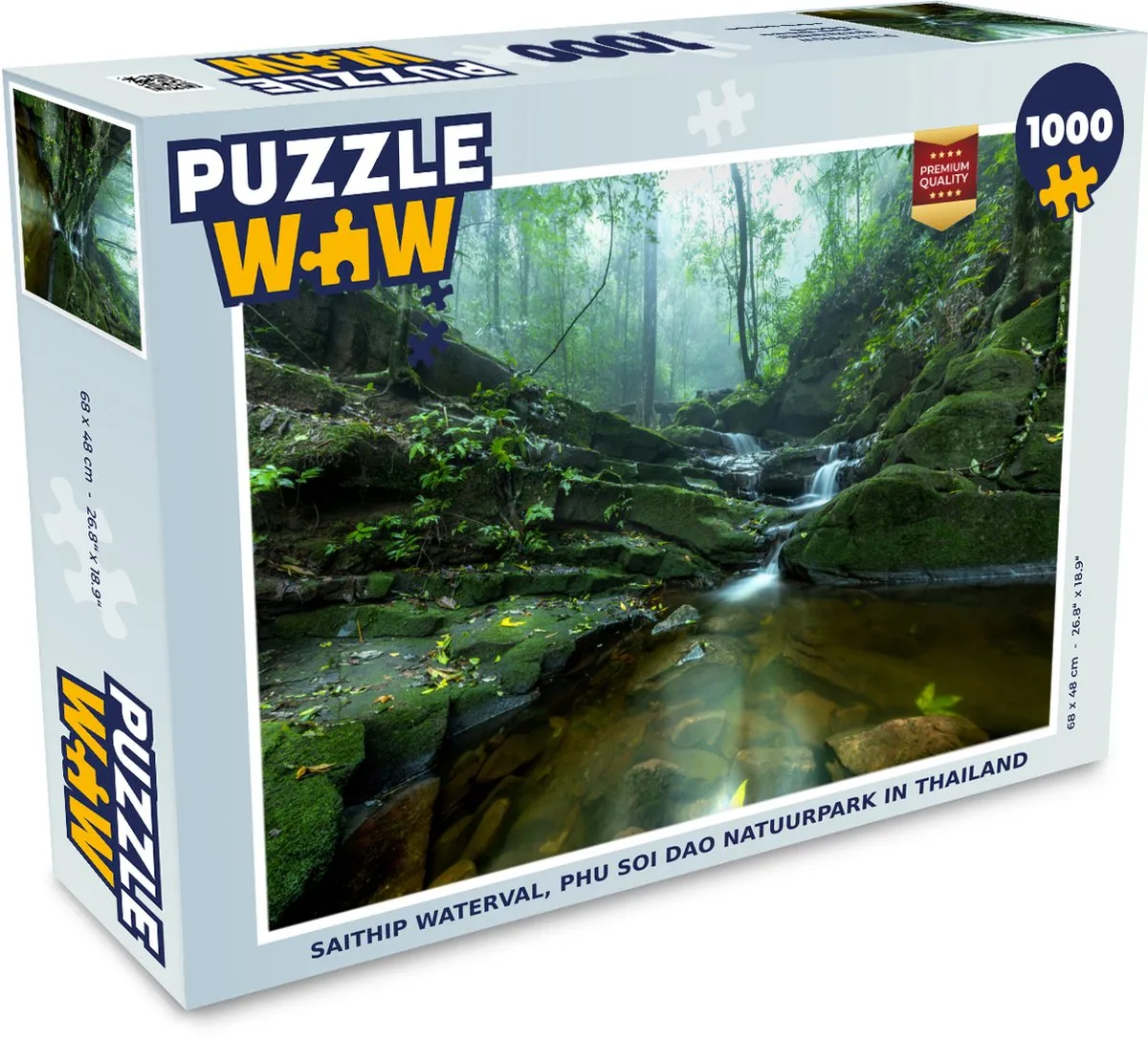 PuzzleWow Saithip Waterval Legpuzzel 1000 Stuks - Multicolor