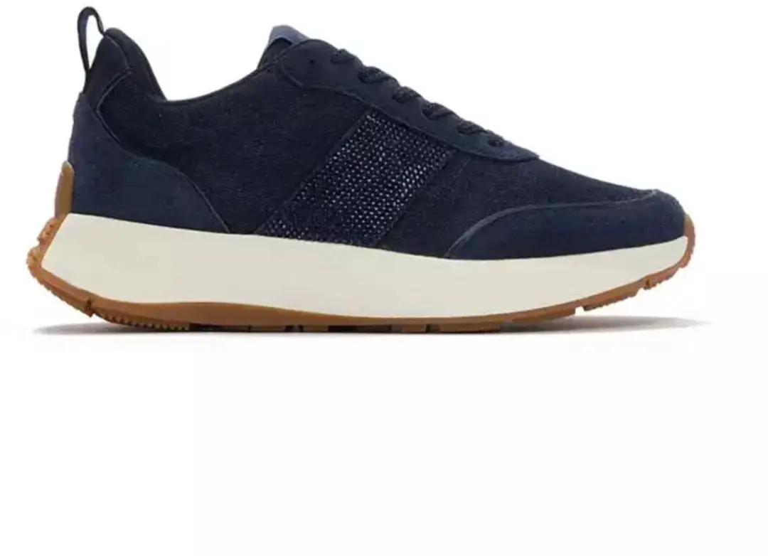 FitFlop F-Mode Flow Crystal Denim/Suede Sneakers Dames Sneakers