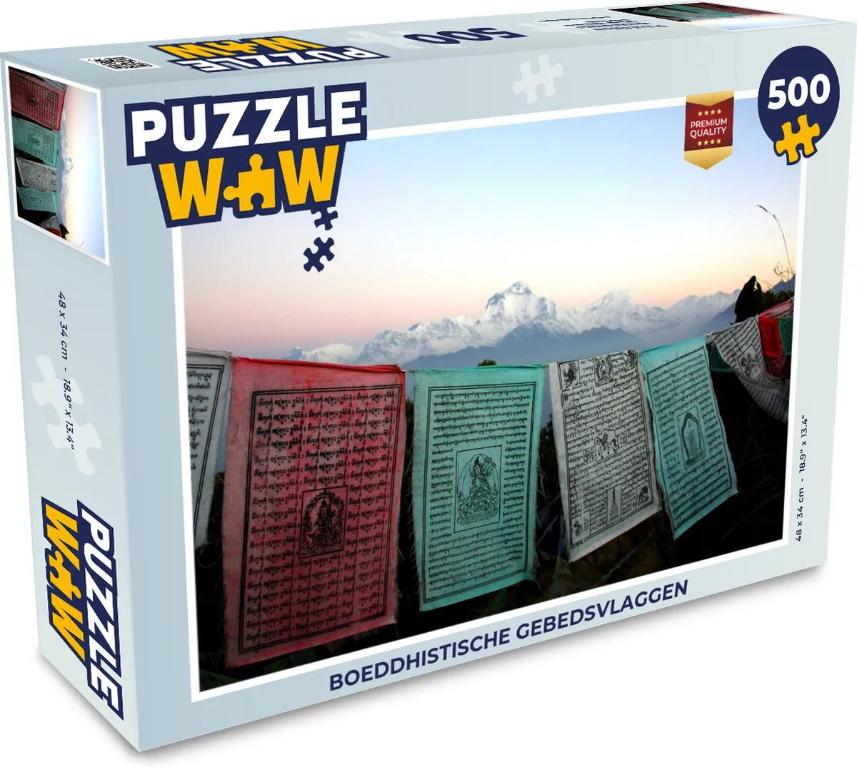 PuzzleWow Boeddhistische Gebedsvlaggen Legpuzzel 500 Stuks - Multicolor