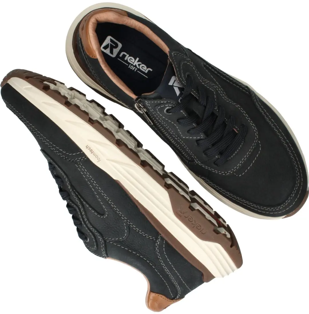 Rieker 06100 Laag Veterschoenen - Blauw - Maat 46