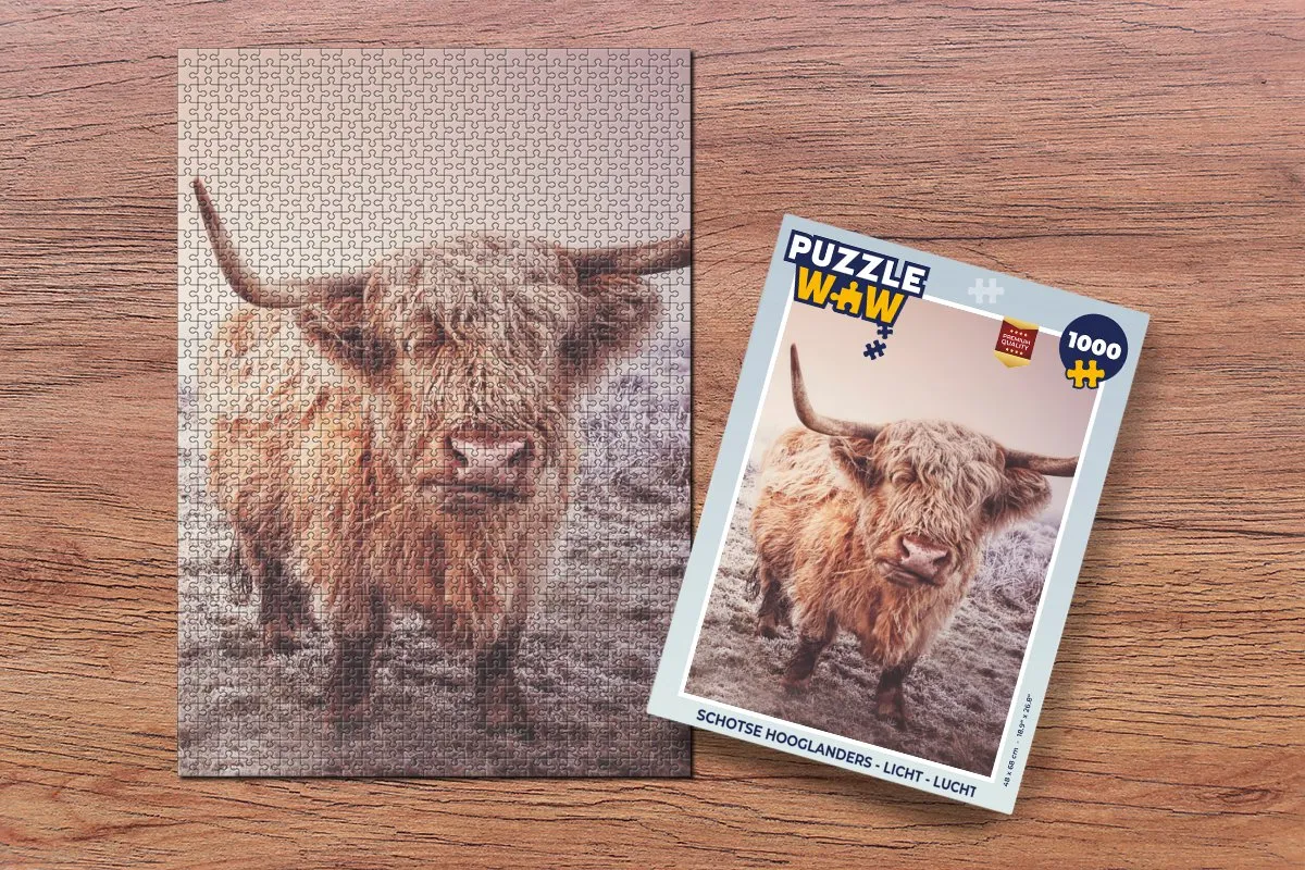 PuzzleWow Schotse Hooglanders Legpuzzel 1000 Stuks - Multicolor