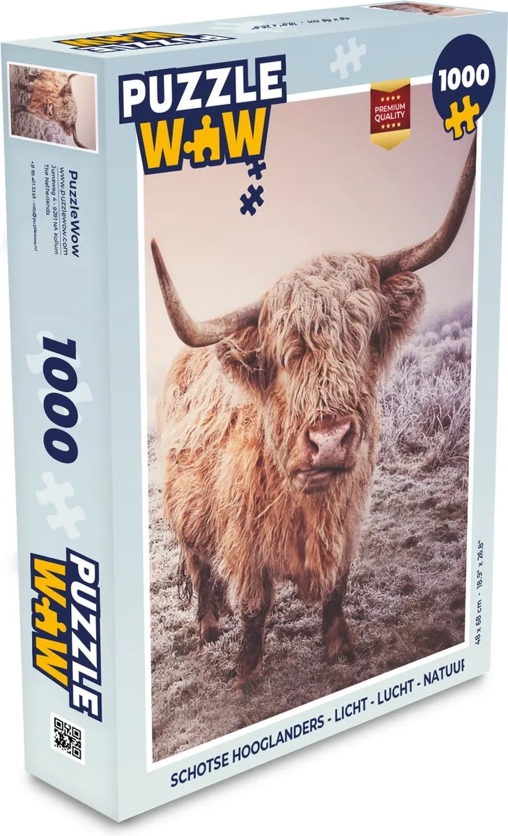 PuzzleWow Schotse Hooglanders Legpuzzel 1000 Stuks - Multicolor