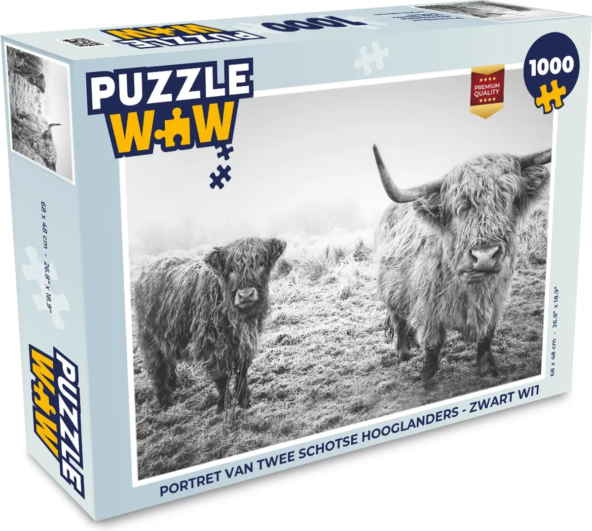 PuzzleWow Schotse Hooglanders Legpuzzel 1000 Stuks - Multicolor