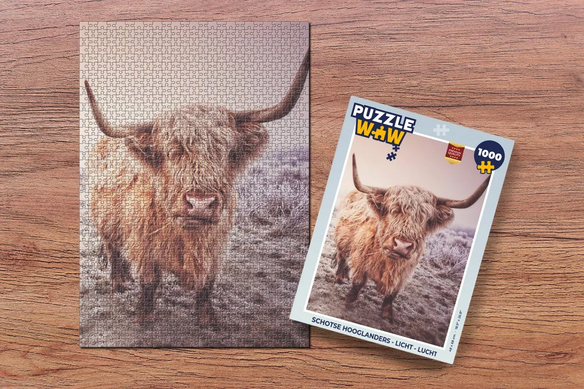 PuzzleWow Schotse Hooglanders Legpuzzel 1000 Stuks - Multicolor