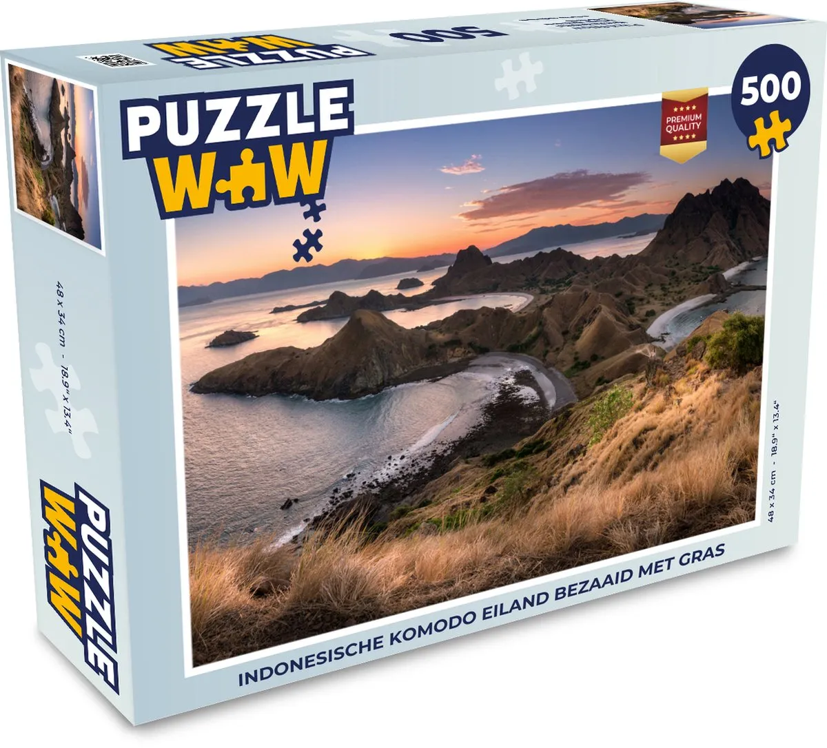 PuzzleWow Indonesische Komodo Eiland Legpuzzel 500 Stuks - Multicolor