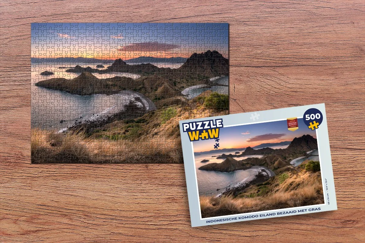 PuzzleWow Indonesische Komodo Eiland Legpuzzel 500 Stuks - Multicolor