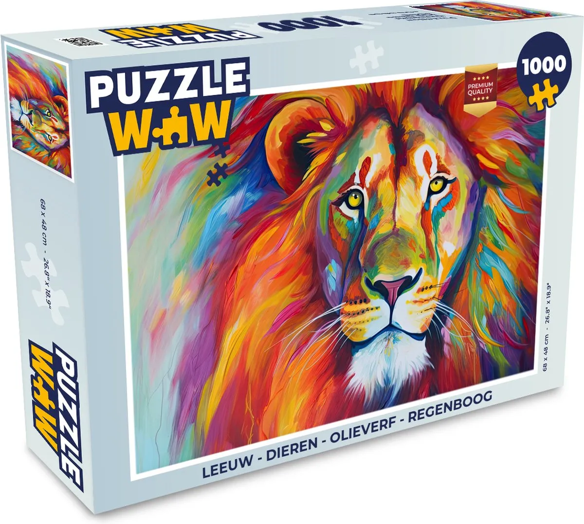 PuzzleWow Leeuw Regenboog Legpuzzel 1000 Stuks - Multicolor