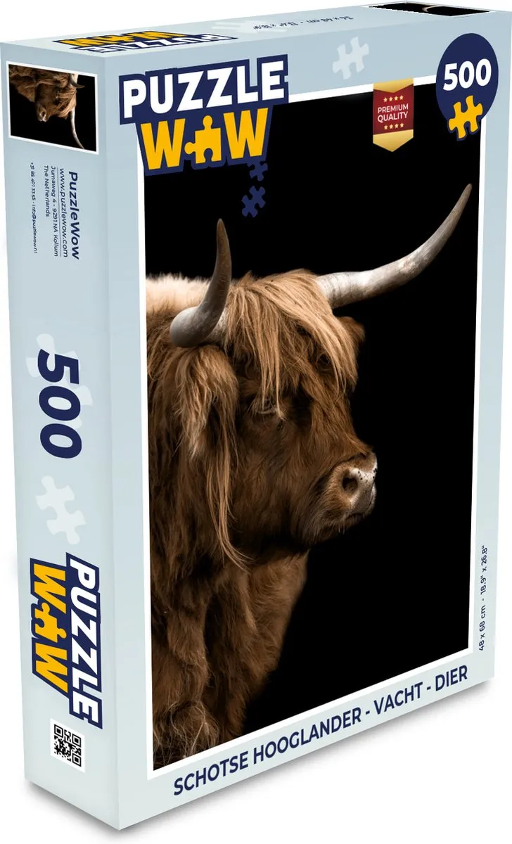 PuzzleWow Schotse Hooglander Legpuzzel 500 Stuks - Multicolor