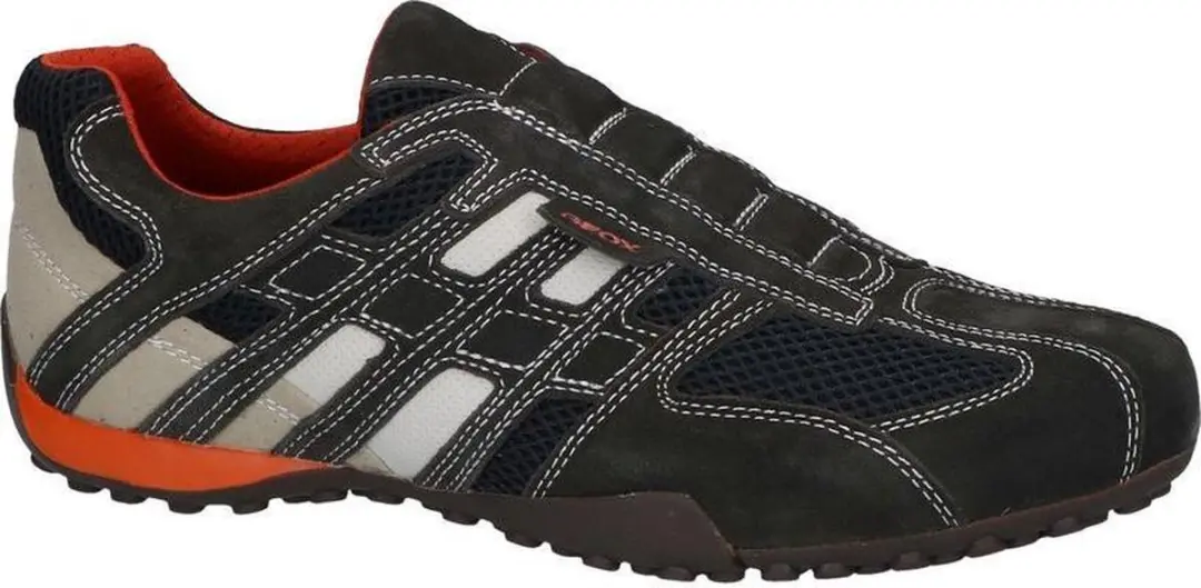 Geox U Snake L SCAM. + MESH herensneaker U4207L C1300 Donkergrijs/Gebroken wit