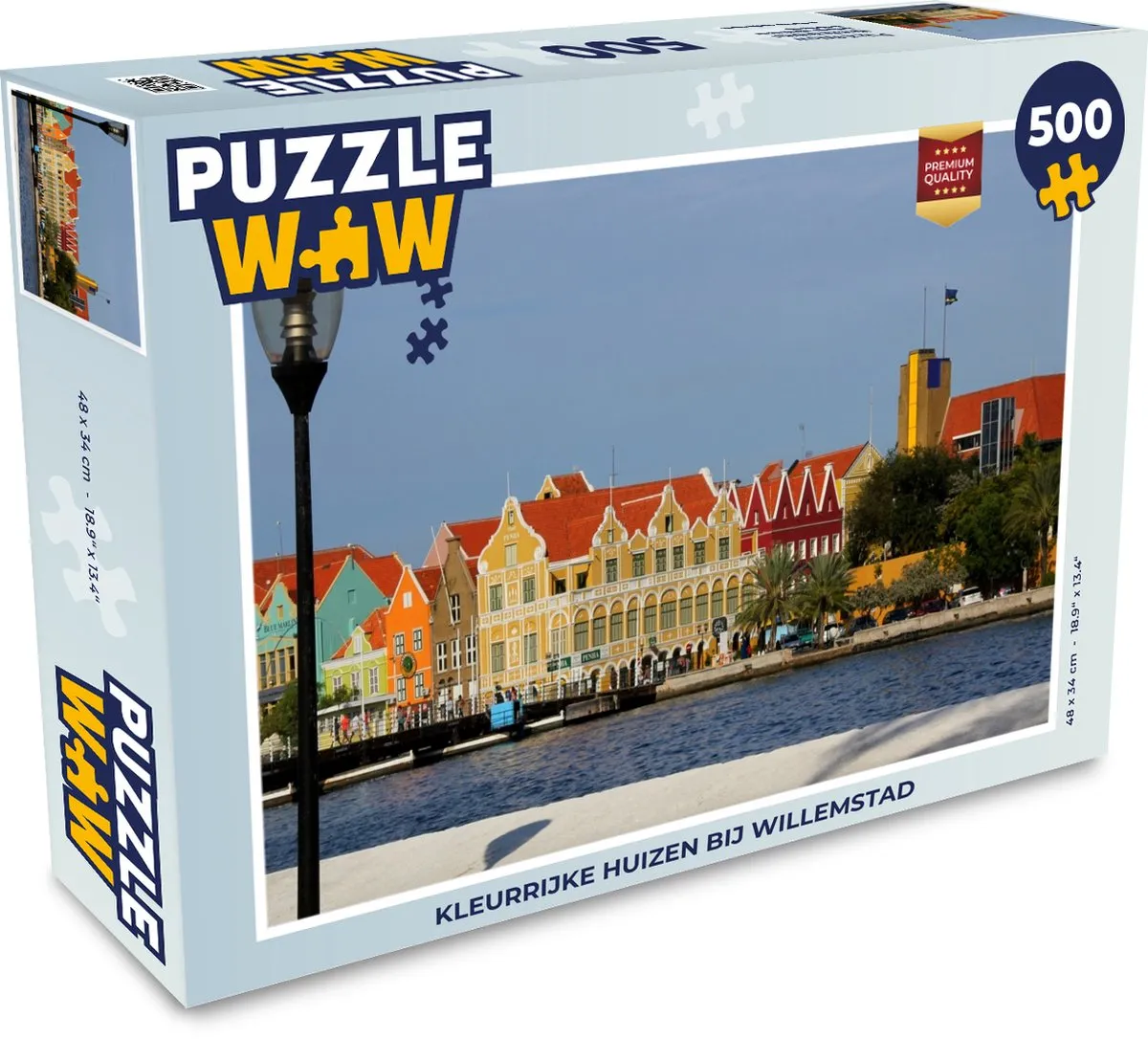 PuzzleWow Kleurrijke Huizen Willemstad Legpuzzel 500 Stuks - Multicolor