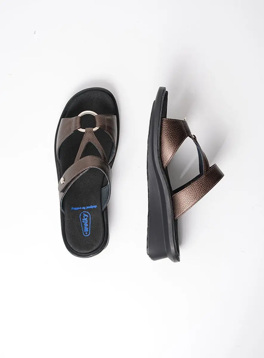 Wolky Slippers Isa brons leer