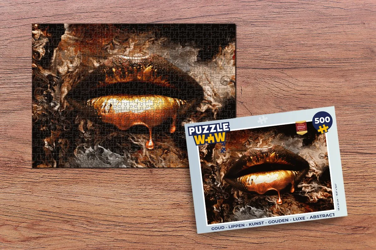 PuzzleWow Lippen Kunst Abstract Legpuzzel 500 Stuks - Multicolor