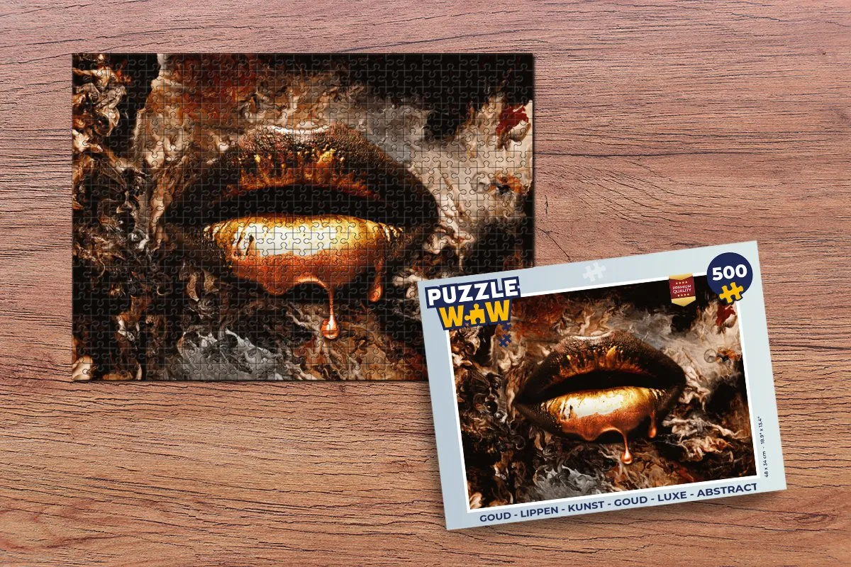 PuzzleWow Lippen Kunst Abstract Legpuzzel 500 Stuks - Multicolor
