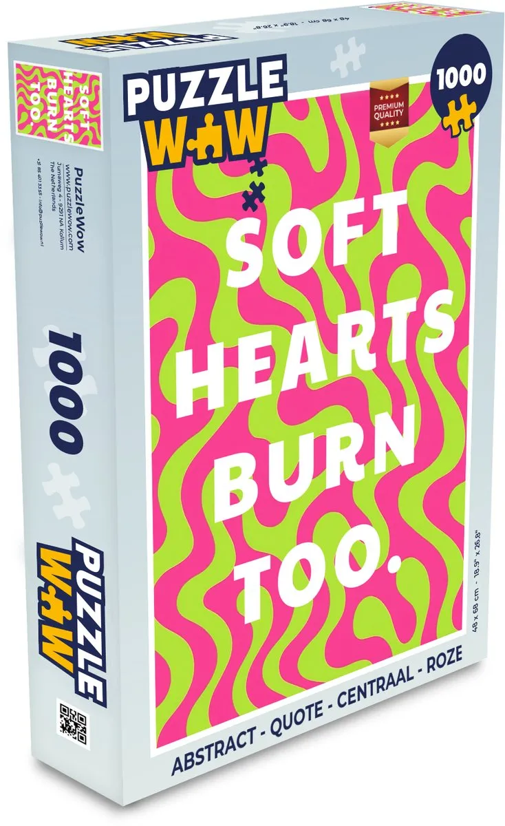 PuzzleWow Abstract Quote Centraal Legpuzzel 1000 Stuks - Roze