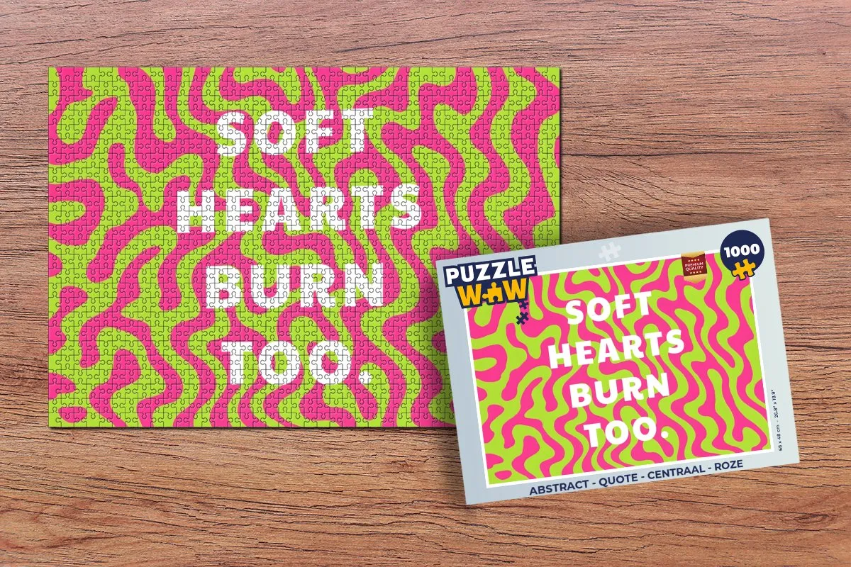 PuzzleWow Abstract Quote Centraal Legpuzzel 1000 Stuks - Roze