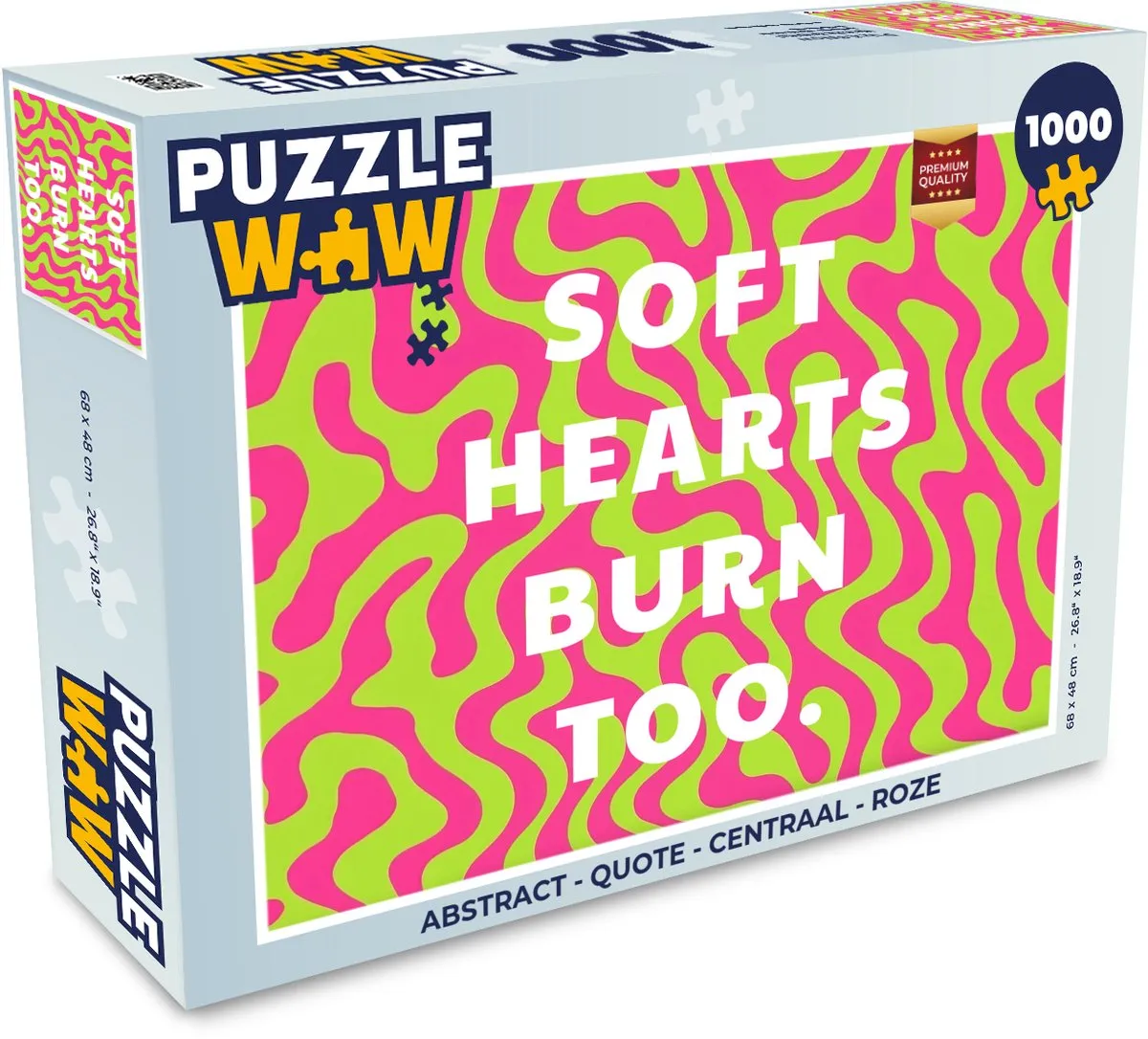 PuzzleWow Abstract Quote Centraal Legpuzzel 1000 Stuks - Roze