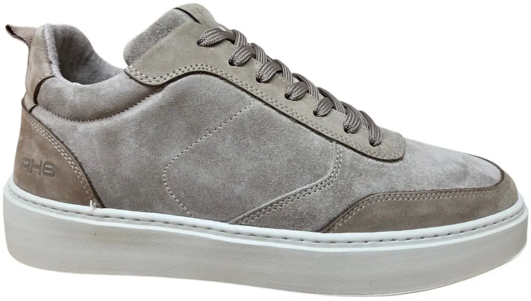 Rehab Oliver Mid Suede 4700 Taupe Hoge Sneakers Taupe Suede Heren