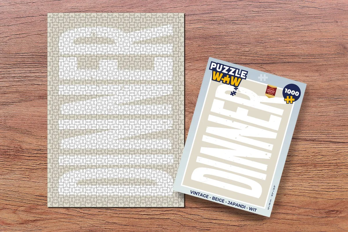 PuzzleWow Vintage Japandi Legpuzzel 1000 Stuks - Wit/Beige