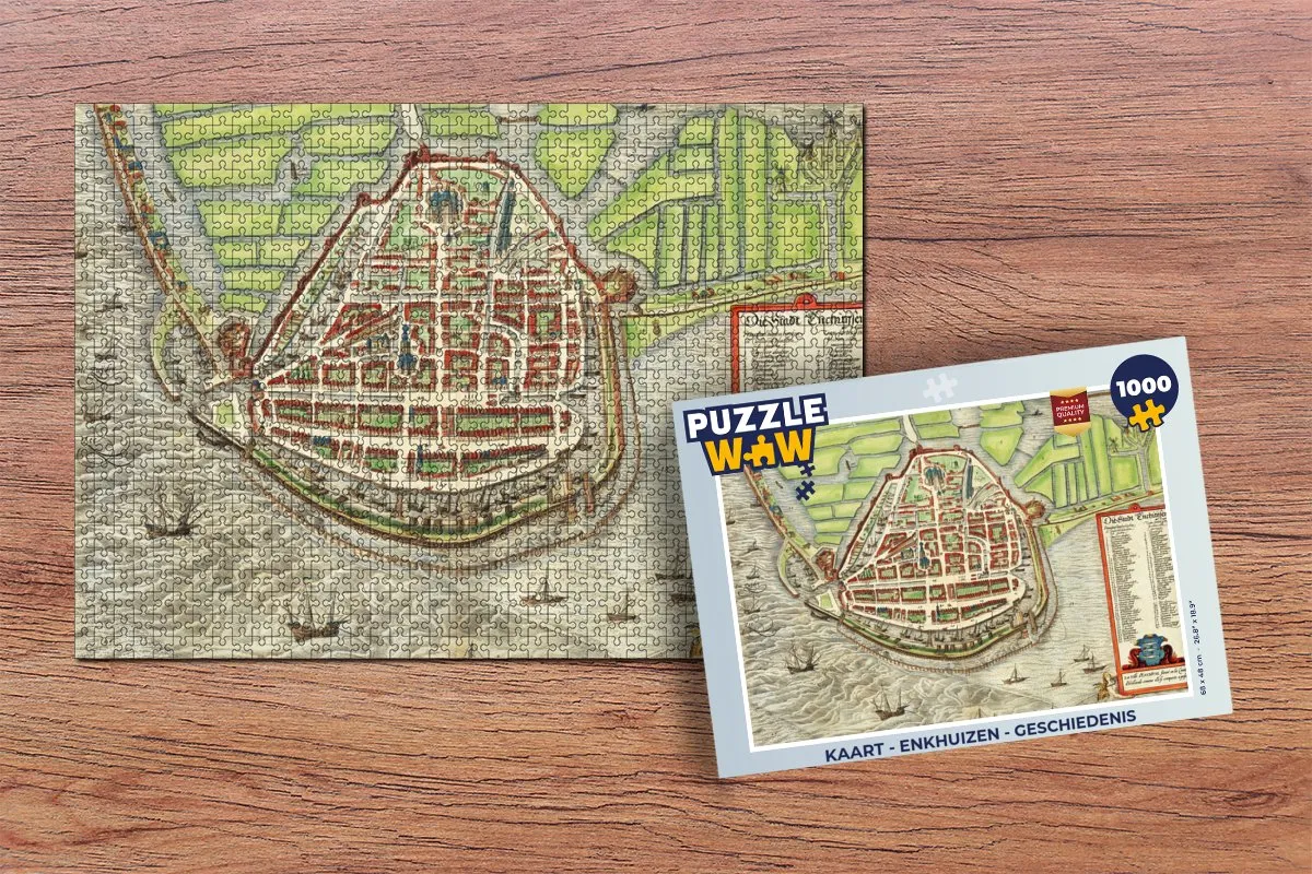 PuzzleWow Enkhuizen Geschiedenis Legpuzzel 1000 Stuks - Multicolor
