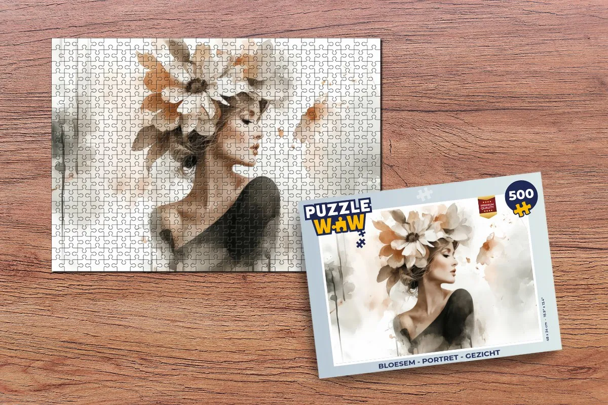PuzzleWow Bloesem Portret Gezicht Puzzel - 500 Stuks