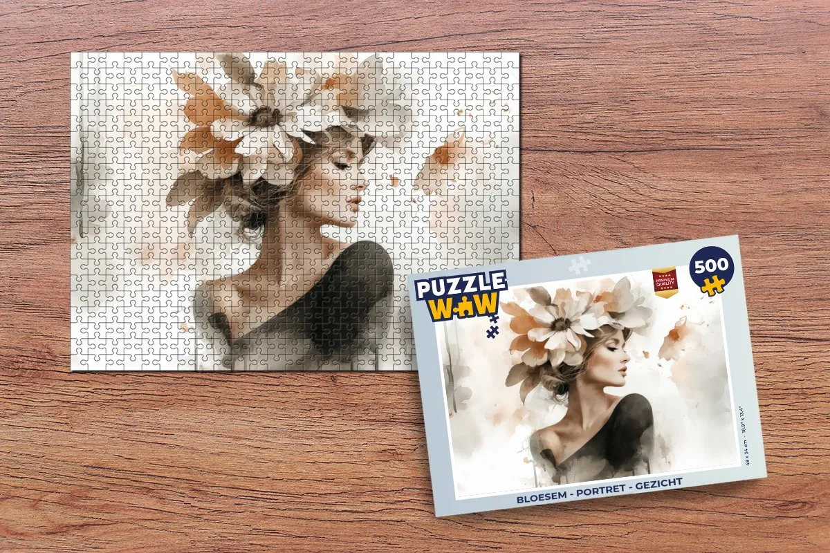 PuzzleWow Bloesem Portret Gezicht Puzzel - 500 Stuks