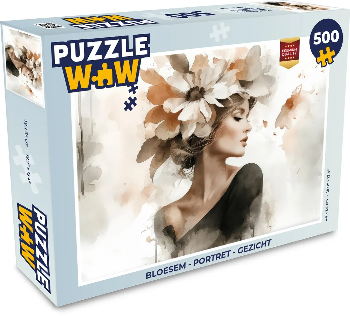 PuzzleWow Bloesem Portret Gezicht Puzzel - 500 Stuks