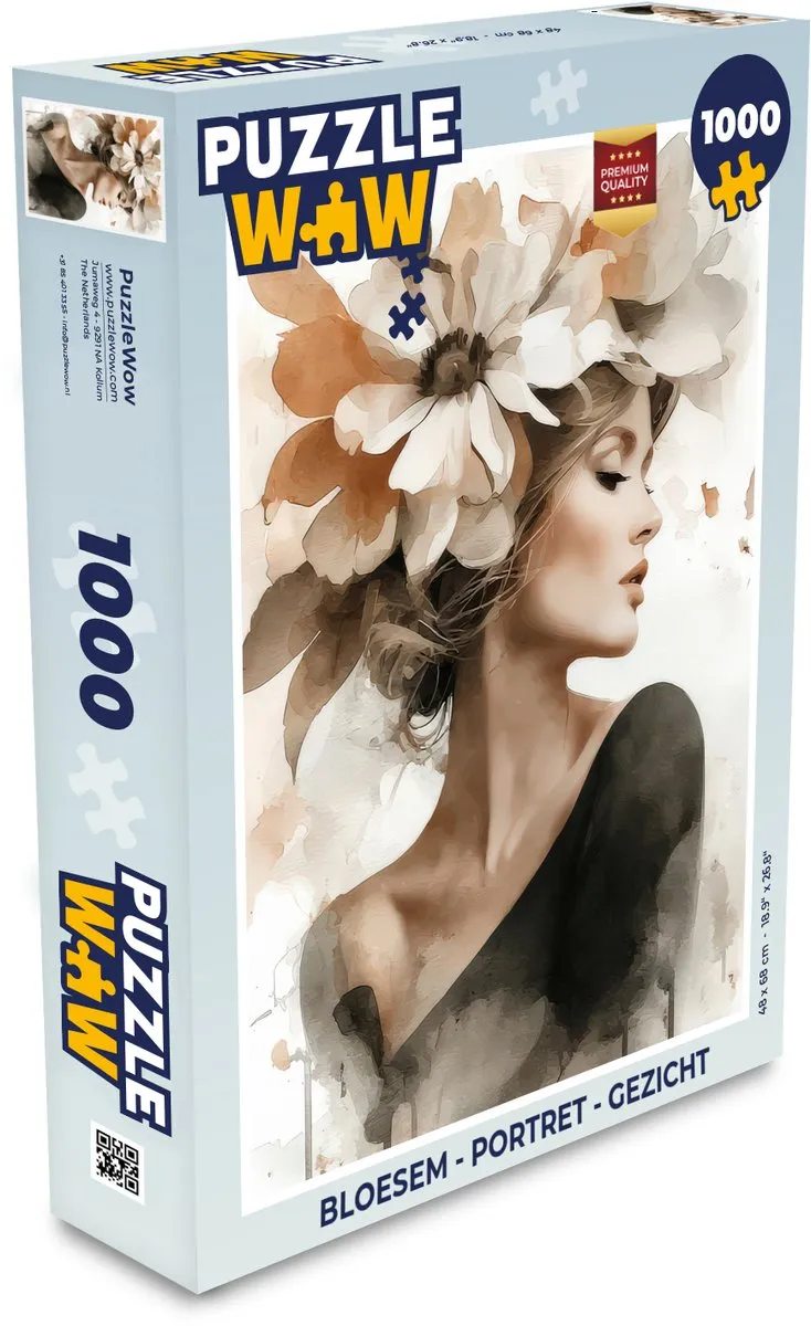 PuzzleWow Bloesem Portret Gezicht Puzzel - 500 Stuks