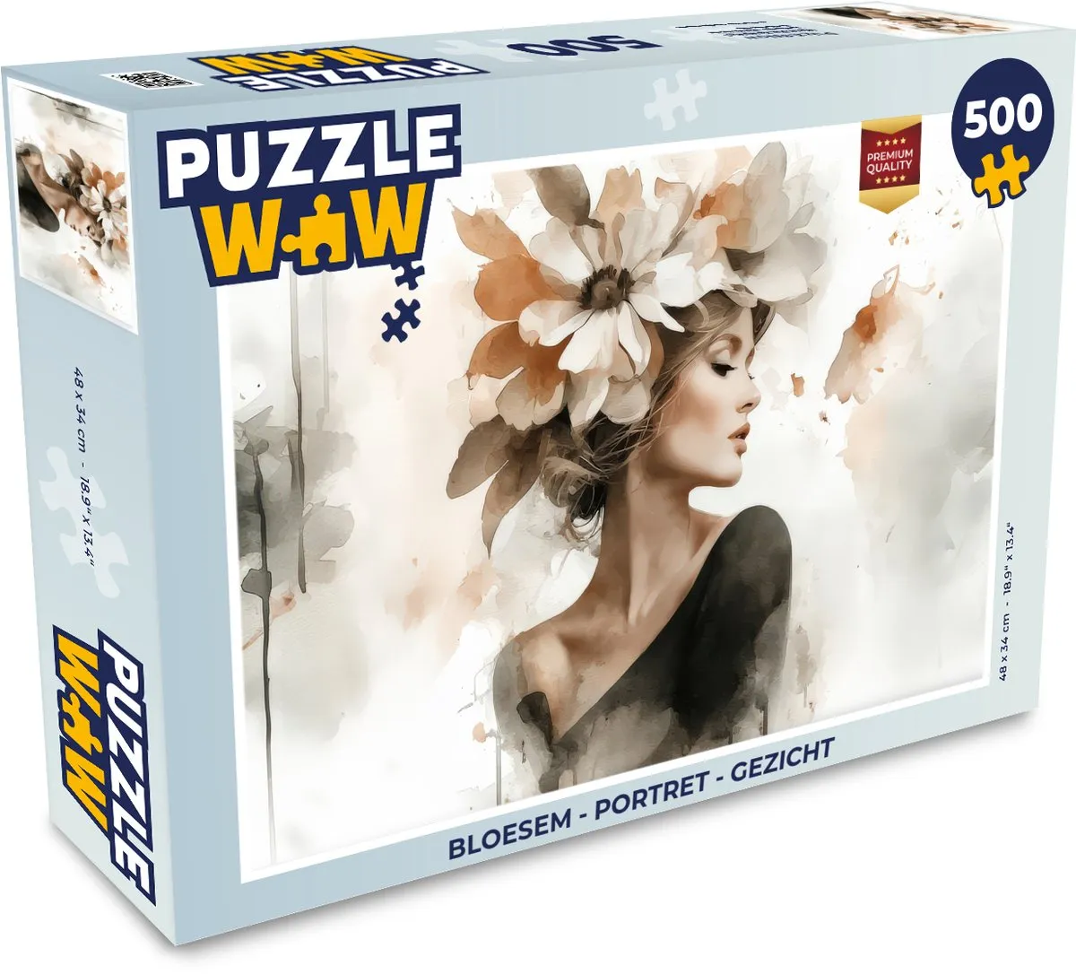 PuzzleWow Bloesem Portret Gezicht Puzzel - 500 Stuks