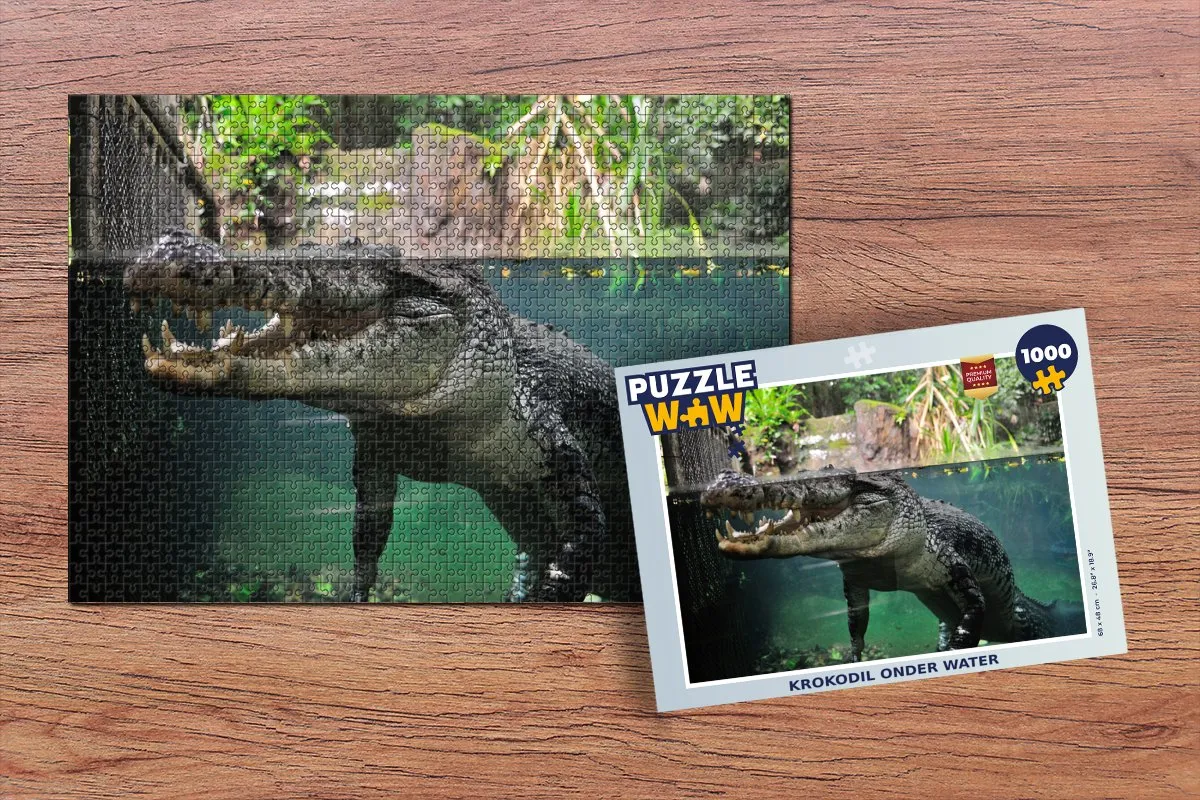 PuzzleWow Krokodil Legpuzzel 1000 Stuks - Multicolor