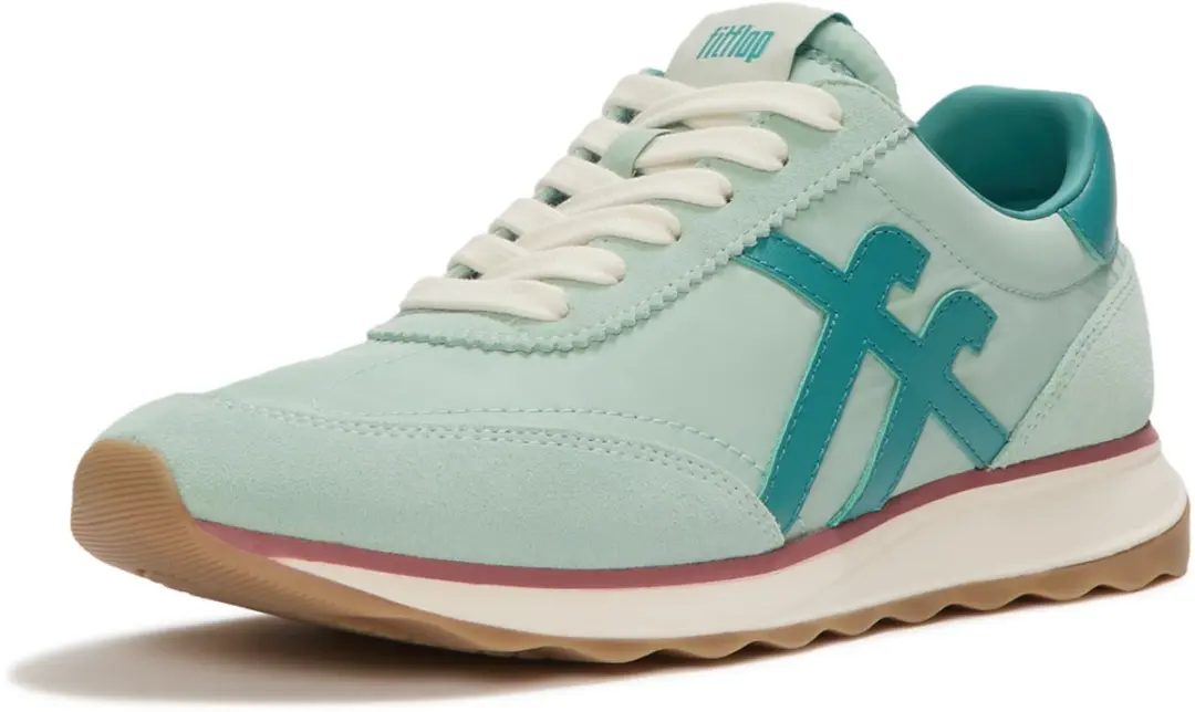 FitFlop FitFlop Retro-Q FF Fabric/Suede Sneakers GROEN