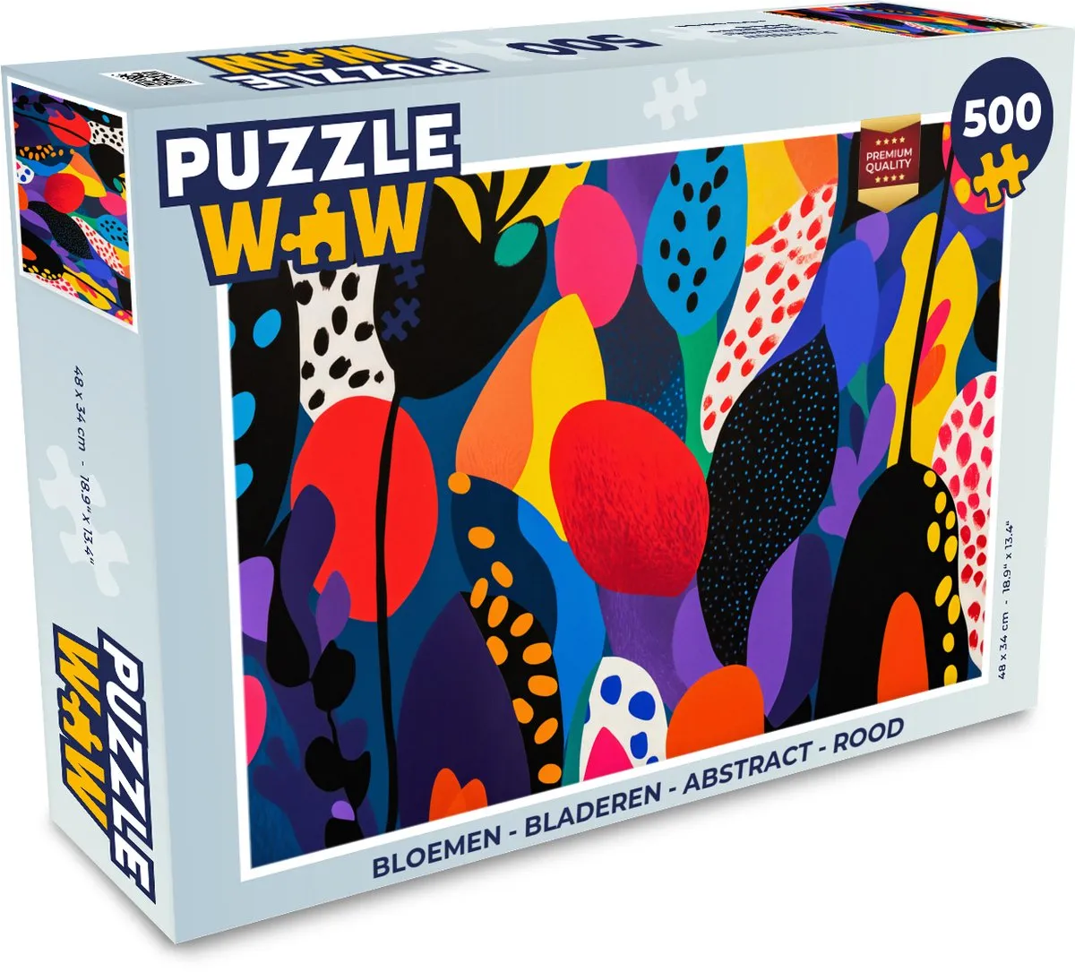 PuzzleWow Bloemen Abstract Legpuzzel 500 Stuks - Rood