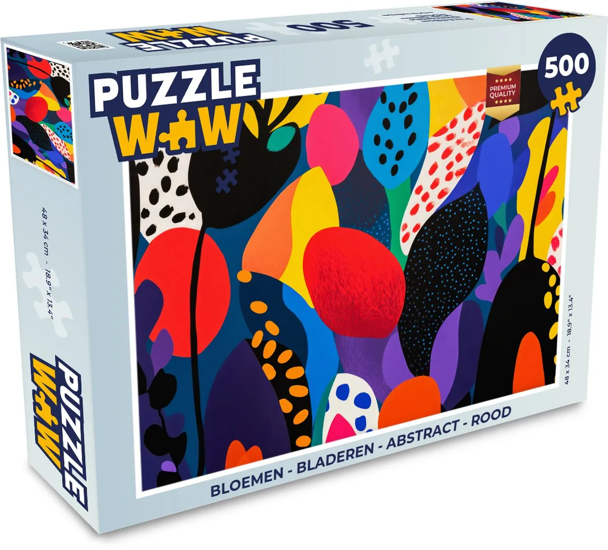 PuzzleWow Bloemen Abstract Legpuzzel 500 Stuks - Rood