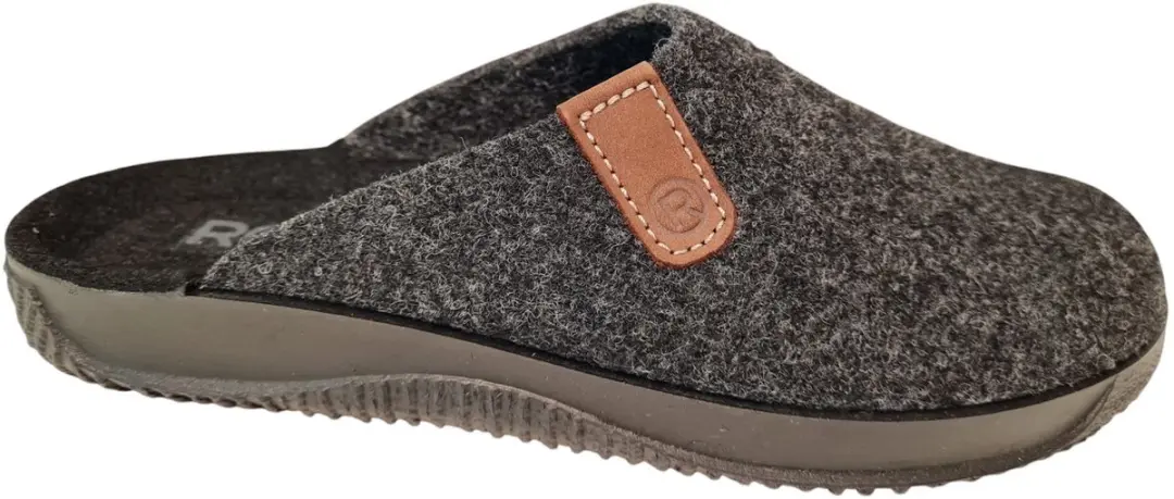 Rohde 2782 82 Pantoffels Grijs Vilt Heren Open Sloffen