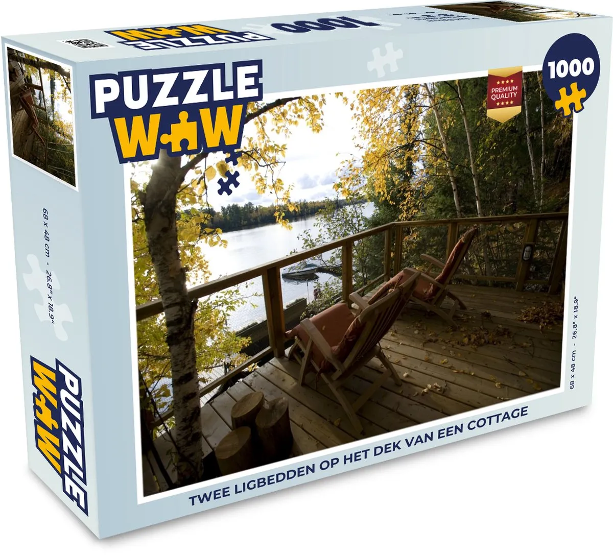 PuzzleWow Cottage Ligbedden Legpuzzel 1000 Stuks - Multicolor
