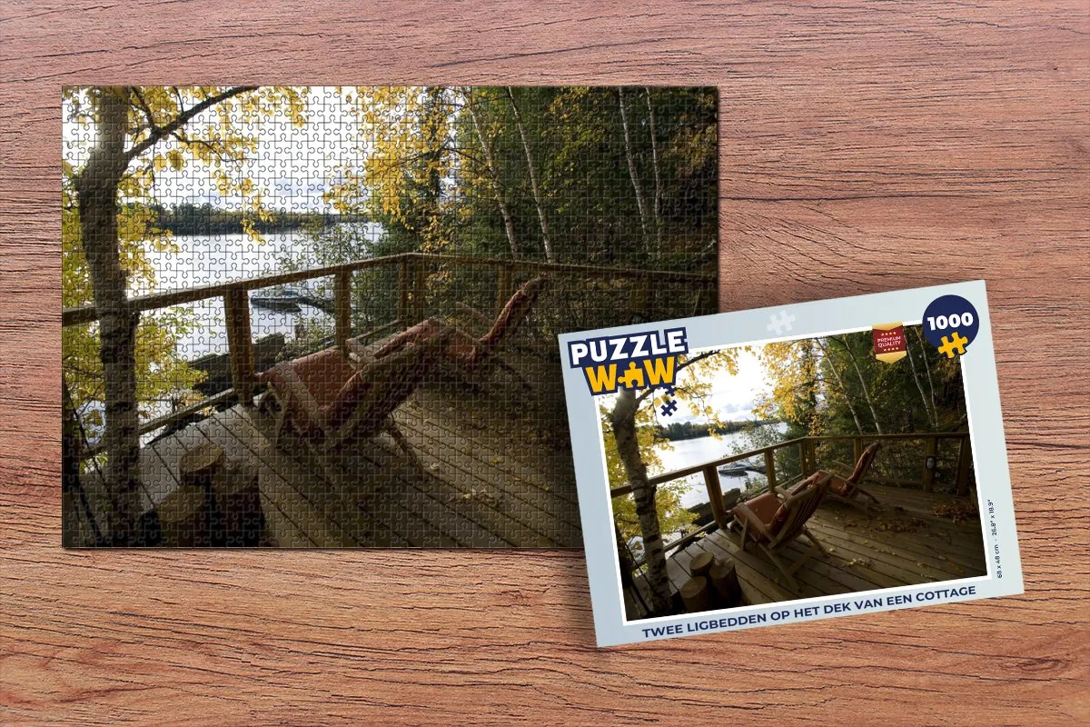 PuzzleWow Cottage Ligbedden Legpuzzel 1000 Stuks - Multicolor