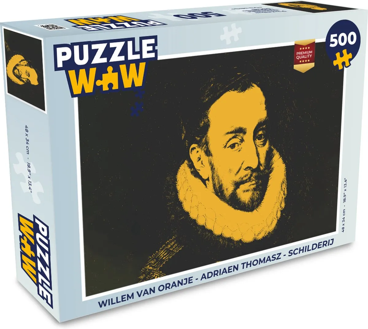 PuzzleWow Willem van Oranje Legpuzzel 500 Stuks - Multicolor