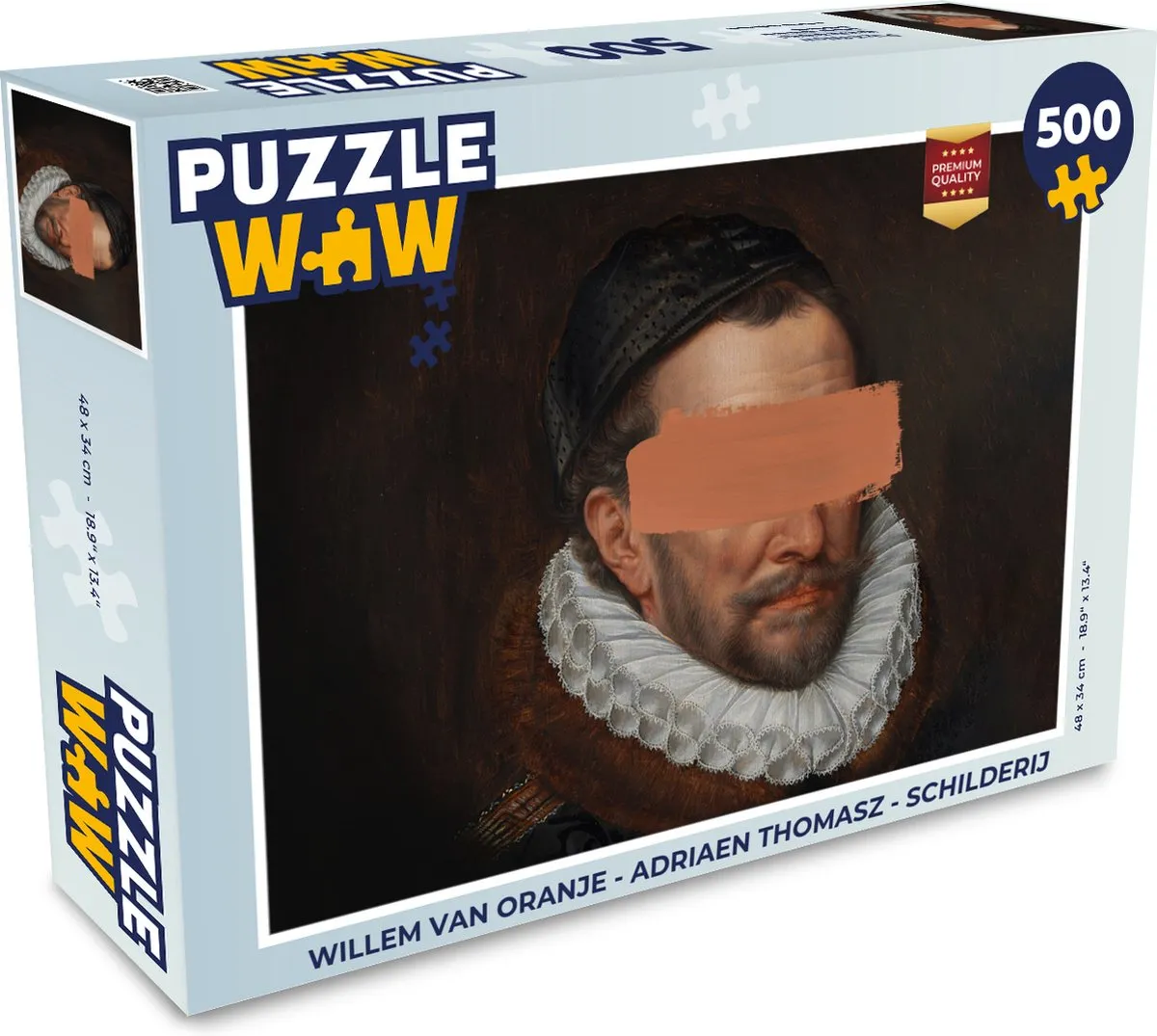PuzzleWow Willem van Oranje Legpuzzel 500 Stuks - Multicolor