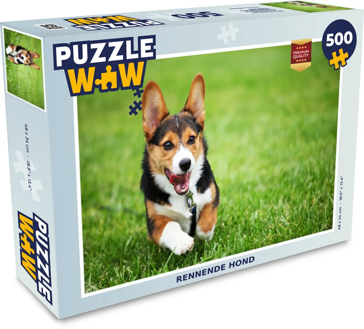 PuzzleWow Rennende Hond Legpuzzel 500 Stuks - Multicolor