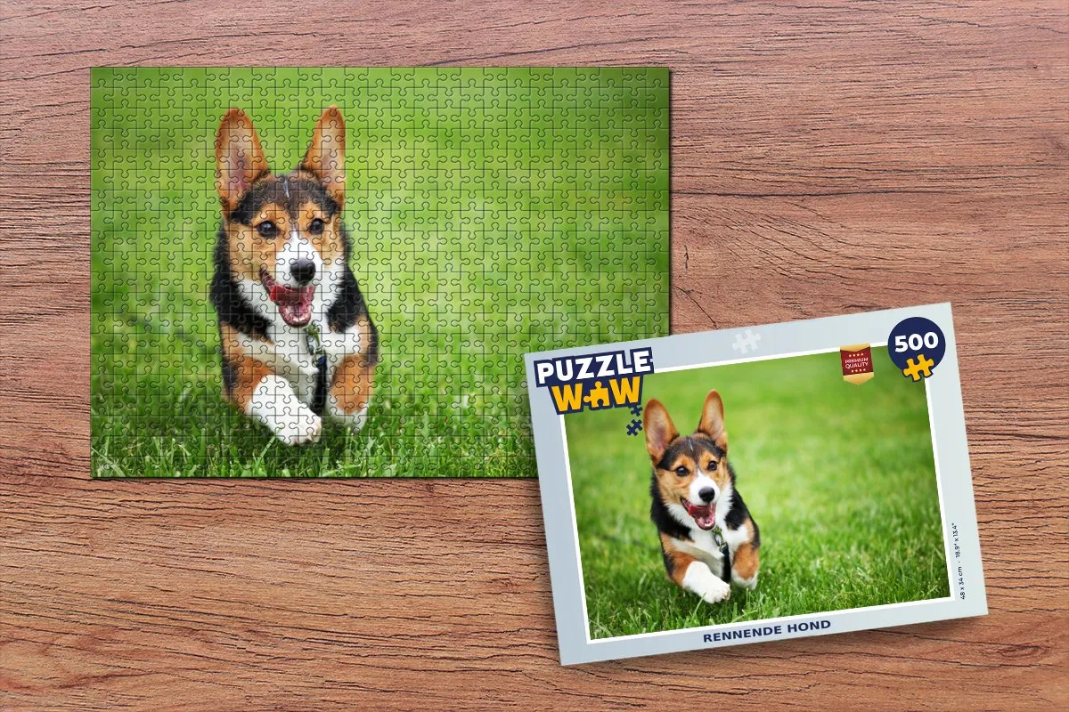 PuzzleWow Rennende Hond Legpuzzel 500 Stuks - Multicolor