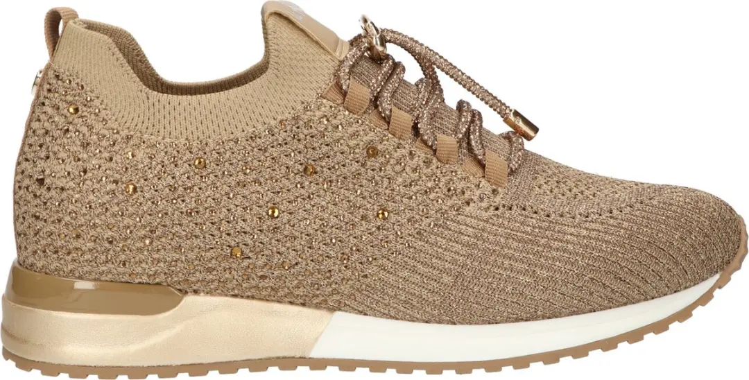 La Strada Sneaker Goud Knitted