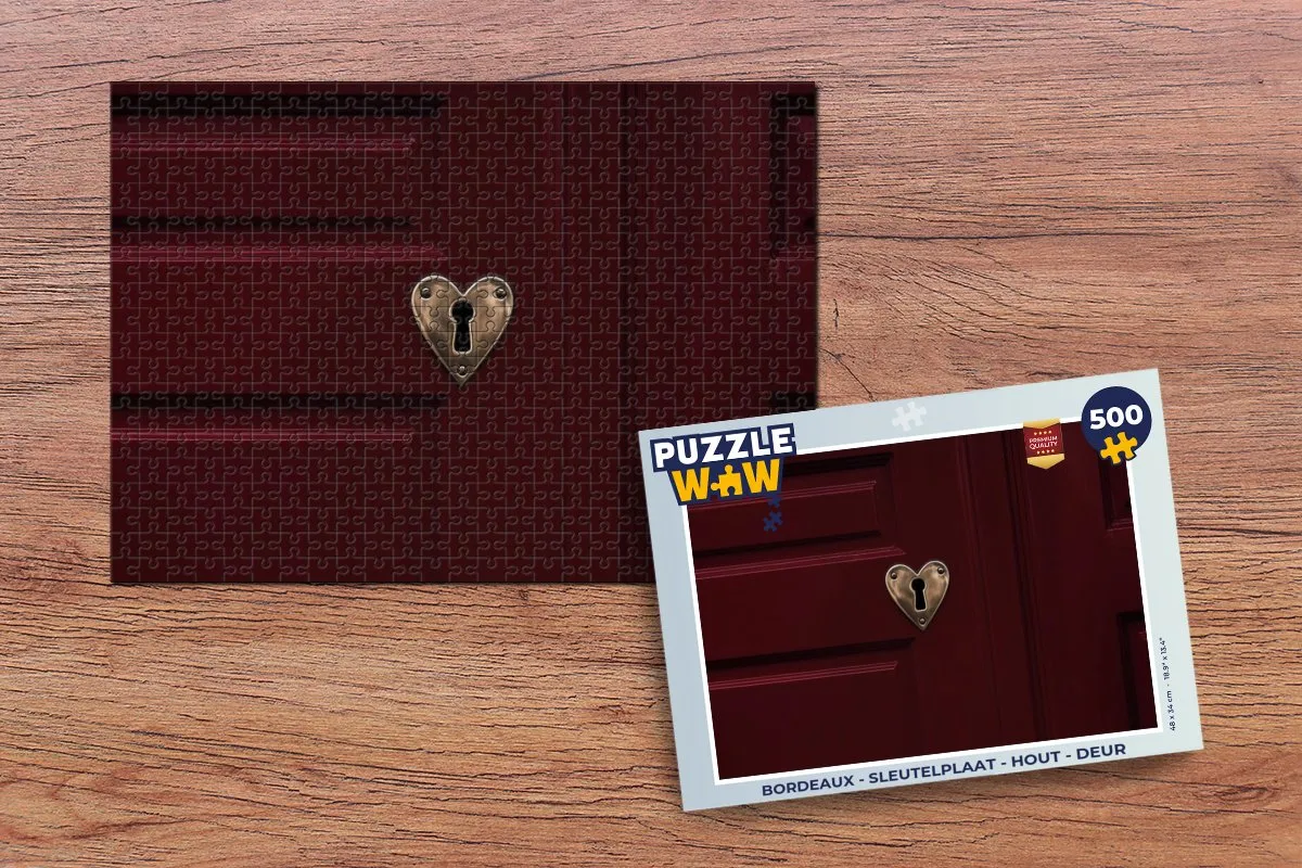 PuzzleWow Bordeaux Sleutelplaat Legpuzzel 500 Stuks - Hout