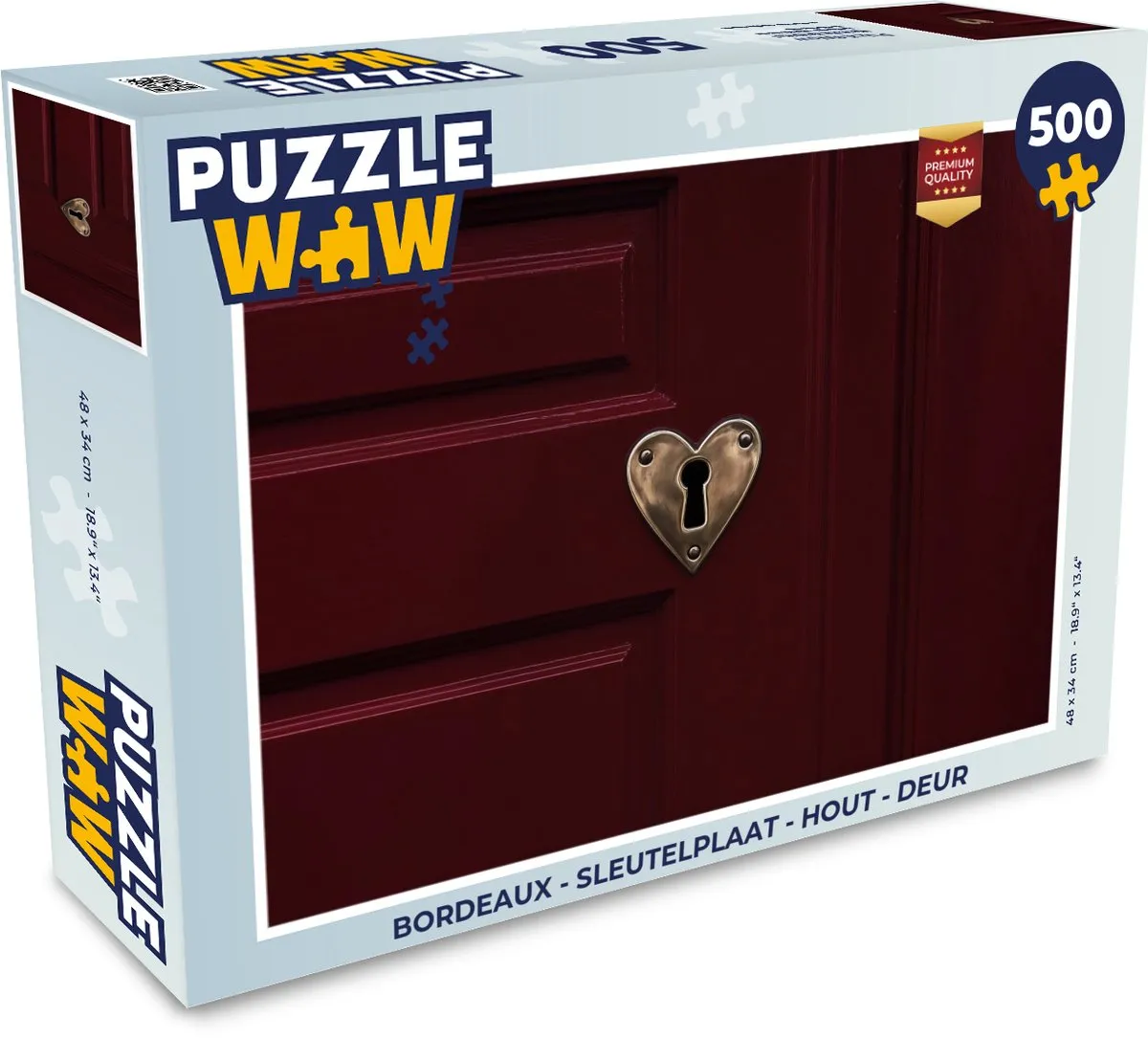 PuzzleWow Bordeaux Sleutelplaat Legpuzzel 500 Stuks - Hout