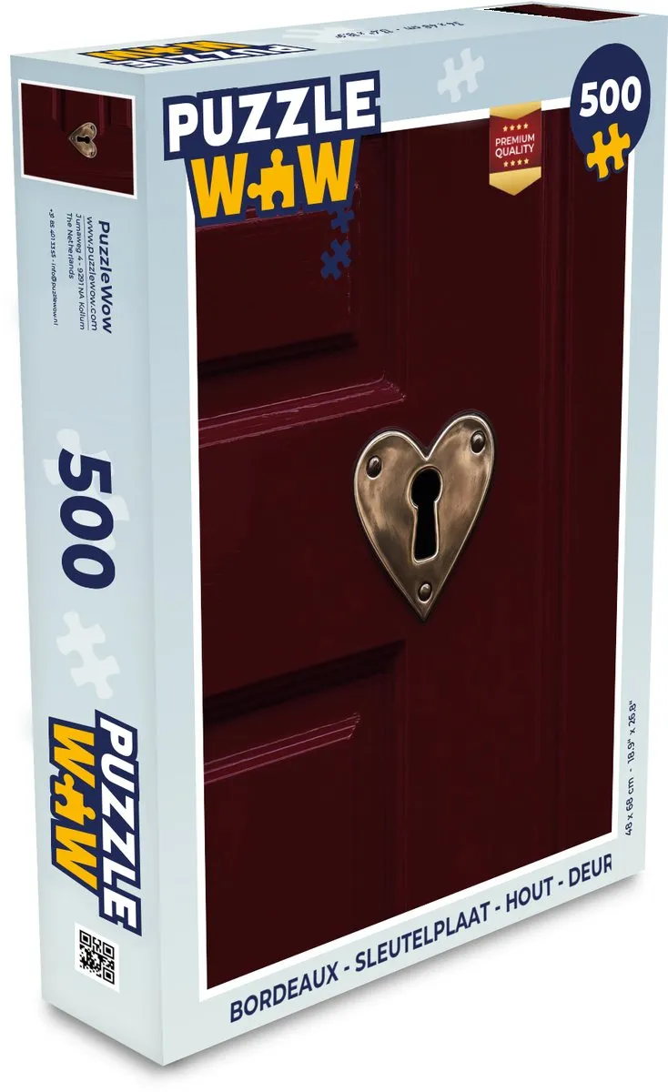 PuzzleWow Bordeaux Sleutelplaat Legpuzzel 500 Stuks - Hout
