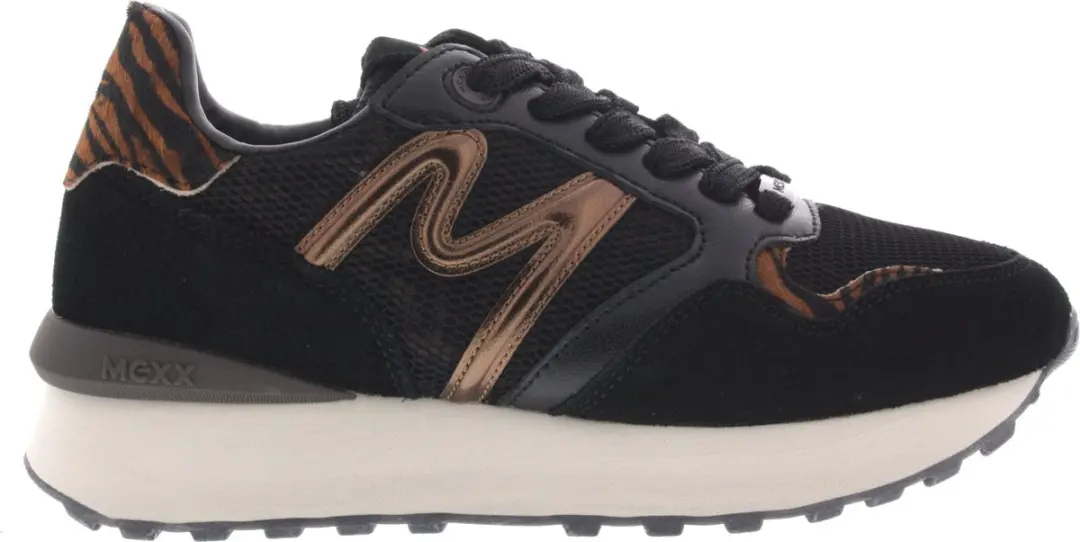 Mexx Sneaker Juju Humper Dierenprint Zwart Dames